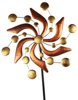 Gigantisches Windrad in Kupfer und Gold - Höhe ca. 190 cm